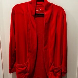 Tommy Bahama Sea Glass Women’s Open Cardigan with Pockets in Coral sz Small